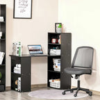 Bureau d'ordinateur moderne compact avec étagère à 6 niveaux intégrée, poste de travail pour bureau à domicile