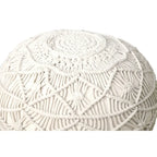 Pouf ottoman naturel en macramé Sevita Mystic