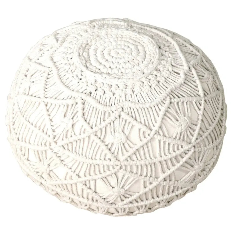 Pouf ottoman naturel en macramé Sevita Mystic