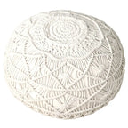 Pouf ottoman naturel en macramé Sevita Mystic
