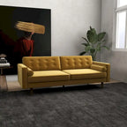 Canapé Clayton en velours doré, style mobilier Mid-Century Modern pour salon
