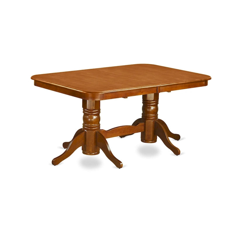 Ensemble de salle à manger rectangulaire 9 pièces avec 8 chaises, marron selle, options d'assise