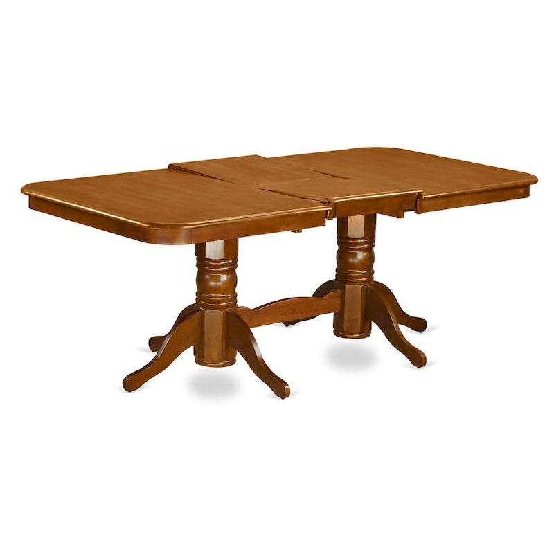 Ensemble de salle à manger rectangulaire 9 pièces avec 8 chaises, marron selle, options d'assise
