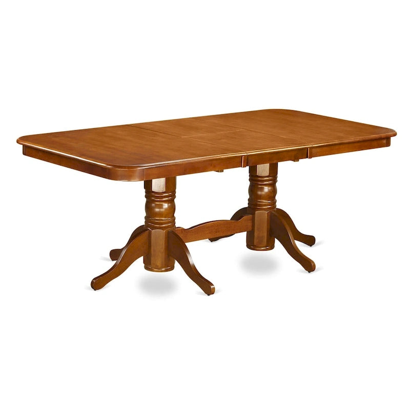 Ensemble de salle à manger rectangulaire 9 pièces avec 8 chaises, marron selle, options d'assise