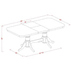 Ensemble de salle à manger rectangulaire 9 pièces avec 8 chaises, marron selle, options d'assise