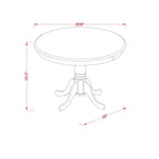 East West Furniture Ensemble de table à manger - Une table de cuisine ronde et des chaises Parson en faux cuir blanc, blanc lin (options de pièces)