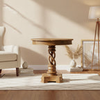 Bengal Manor Mango Wood Twist Accent Table - 30 Rnd x 30 H