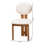 Ensemble de 2 chaises de salle à manger Kacela Modern Japandi en tissu bouclé et bois