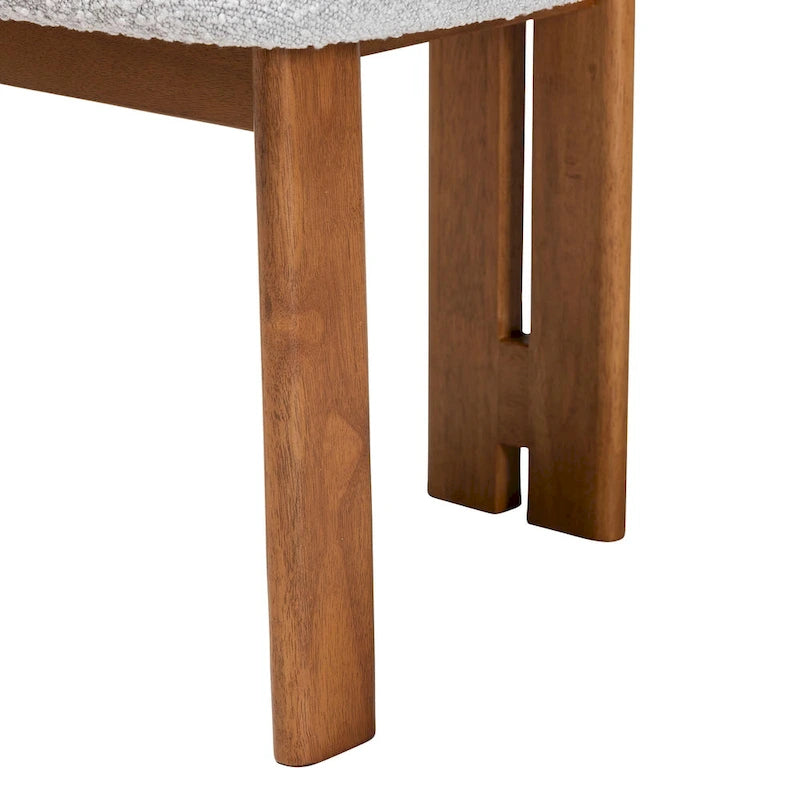 Ensemble de 2 chaises de salle à manger Kacela Modern Japandi en tissu bouclé et bois
