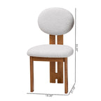 Ensemble de 2 chaises de salle à manger Kacela Modern Japandi en tissu bouclé et bois