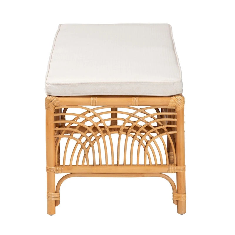 Banc Materra bohème moderne en rotin naturel brun bali & pari
