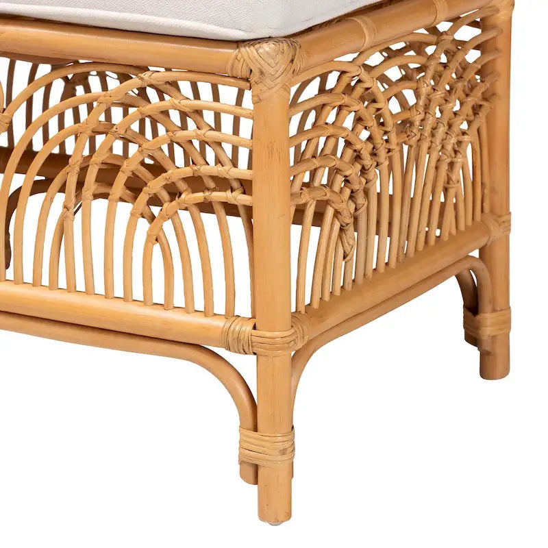 Banc Materra bohème moderne en rotin naturel brun bali & pari
