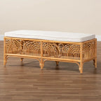 Banc Materra bohème moderne en rotin naturel brun bali & pari