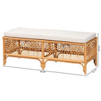 Banc Materra bohème moderne en rotin naturel brun bali & pari