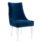 Chaise de salle à manger capitonnée à pieds en acrylique, style moderne, 56 cm (L) x 71 cm (P) x 96,5 cm (H)