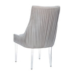 Chaise de salle à manger capitonnée à pieds en acrylique, style moderne, 56 cm (L) x 71 cm (P) x 96,5 cm (H)