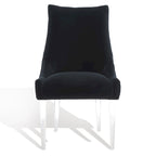 Chaise de salle à manger capitonnée à pieds en acrylique, style moderne, 56 cm (L) x 71 cm (P) x 96,5 cm (H)