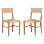 Lot de 2 chaises de salle à manger en rotin, tissées naturelles, 40,6 cm L x 53,3 cm P x 86,4 cm H