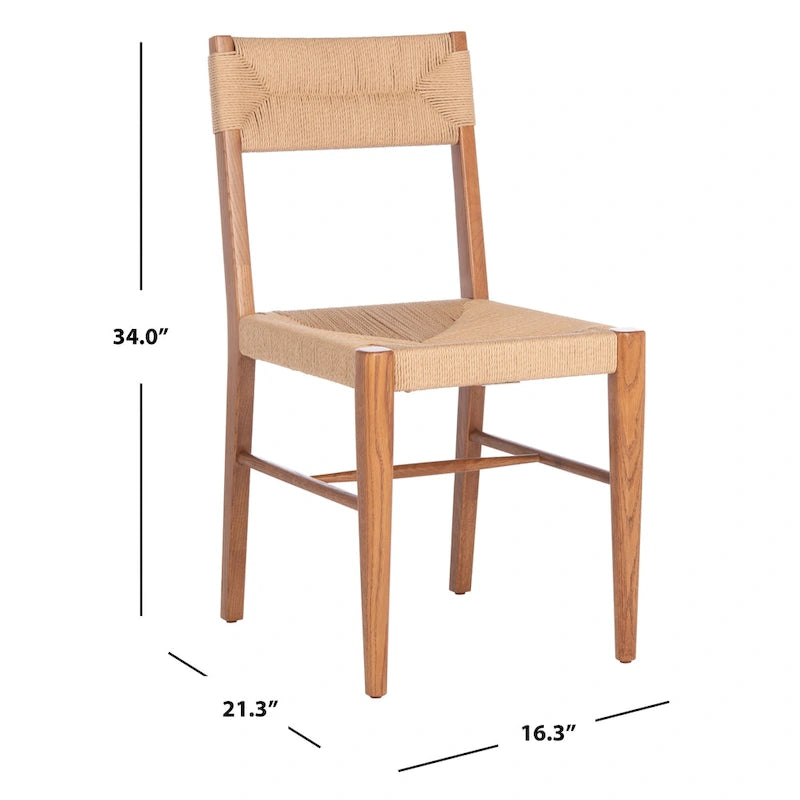 Lot de 2 chaises de salle à manger en rotin, tissées naturelles, 40,6 cm L x 53,3 cm P x 86,4 cm H