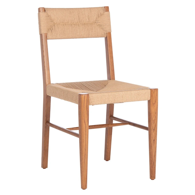 Lot de 2 chaises de salle à manger en rotin, tissées naturelles, 40,6 cm L x 53,3 cm P x 86,4 cm H