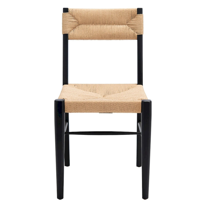 Lot de 2 chaises de salle à manger en rotin, tissées naturelles, 40,6 cm L x 53,3 cm P x 86,4 cm H