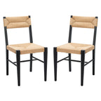 Lot de 2 chaises de salle à manger en rotin, tissées naturelles, 40,6 cm L x 53,3 cm P x 86,4 cm H