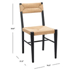 Lot de 2 chaises de salle à manger en rotin, tissées naturelles, 40,6 cm L x 53,3 cm P x 86,4 cm H