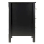 Table de chevet en bois noir avec 3 tiroirs de rangement spacieux - 15,75L x 15,75l x 23,63H