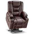 Petit fauteuil inclinable releveur électrique avec massage et chauffage, en similicuir, adapté aux personnes âgées