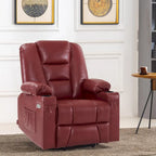 Petit fauteuil inclinable releveur électrique avec massage et chauffage, en similicuir, adapté aux personnes âgées