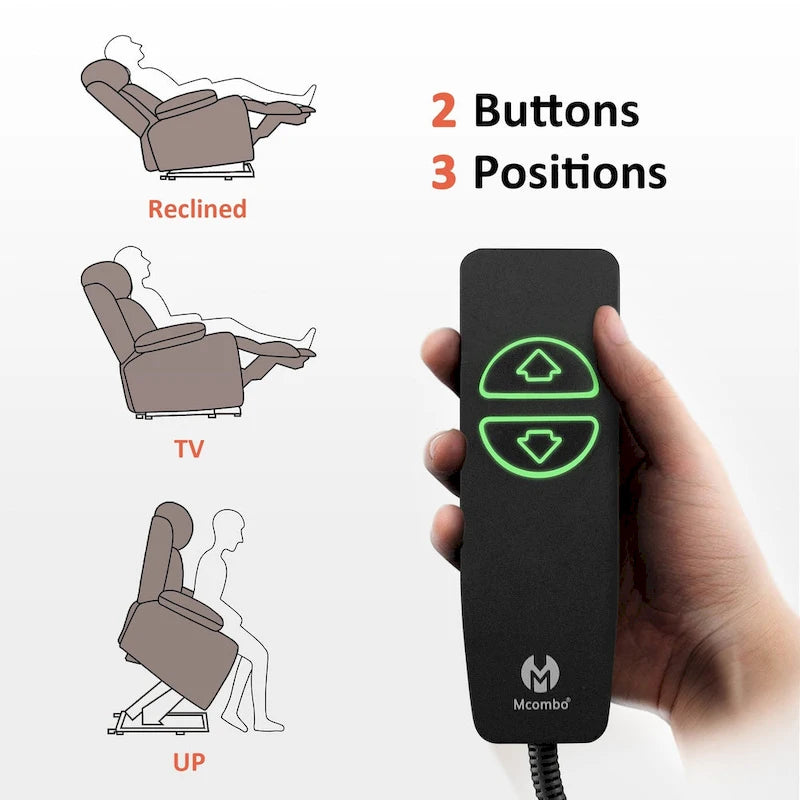 Petit fauteuil inclinable releveur électrique avec massage et chauffage, en similicuir, adapté aux personnes âgées