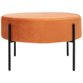 Pouf de cocktail rond en velours, dessus capitonné, accent de salon moderne