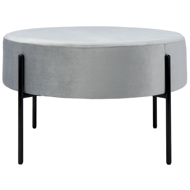 Pouf de cocktail rond en velours, dessus capitonné, accent de salon moderne