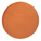 Pouf de cocktail rond en velours, dessus capitonné, accent de salon moderne