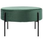 Pouf de cocktail rond en velours, dessus capitonné, accent de salon moderne