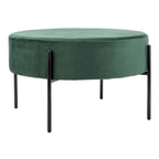 Pouf de cocktail rond en velours, dessus capitonné, accent de salon moderne