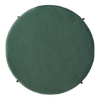 Pouf de cocktail rond en velours, dessus capitonné, accent de salon moderne