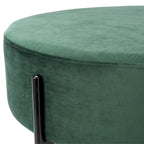 Pouf de cocktail rond en velours, dessus capitonné, accent de salon moderne