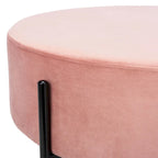 Pouf de cocktail rond en velours, dessus capitonné, accent de salon moderne