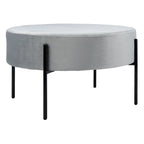 Pouf de cocktail rond en velours, dessus capitonné, accent de salon moderne