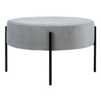 Pouf de cocktail rond en velours, dessus capitonné, accent de salon moderne