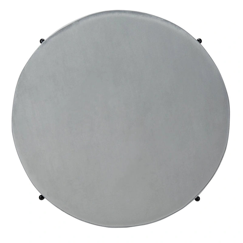 Pouf de cocktail rond en velours, dessus capitonné, accent de salon moderne