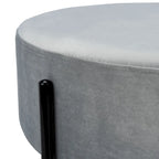 Pouf de cocktail rond en velours, dessus capitonné, accent de salon moderne