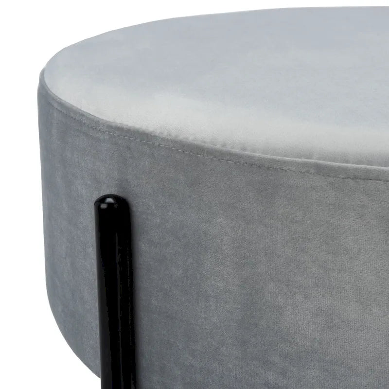 Pouf de cocktail rond en velours, dessus capitonné, accent de salon moderne