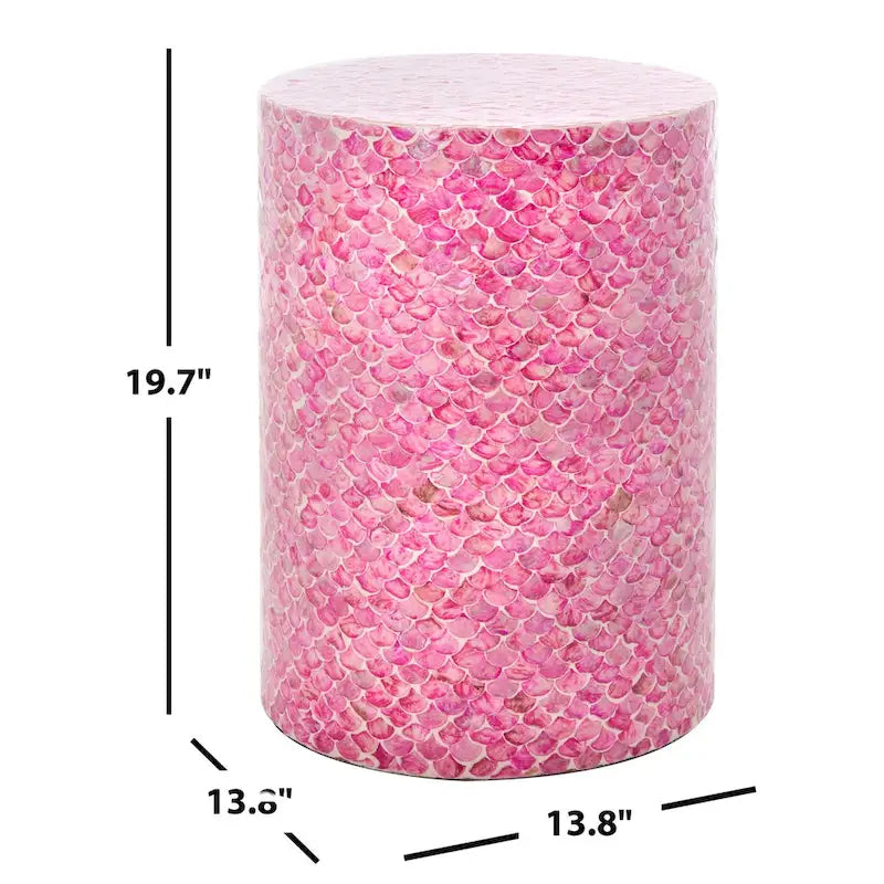 Table d'appoint accent rose foncé ronde, 35,5 cm L x 50,8 cm H, Décoration de salon moderne