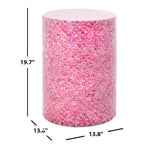 Table d'appoint accent rose foncé ronde, 35,5 cm L x 50,8 cm H, Décoration de salon moderne