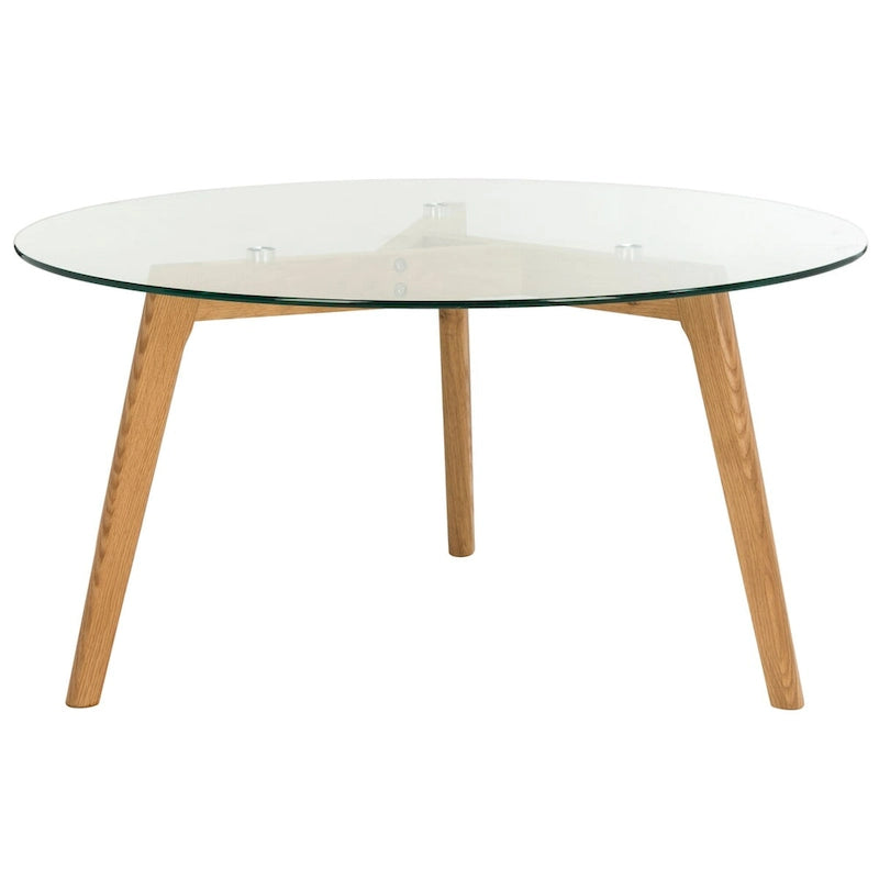 Table basse ronde en verre style milieu de siècle Rachelle SAFAVIEH - 35,4 x 35,4 x 17,7 - 35Px35Px18H