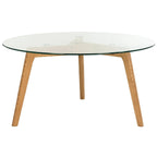 Table basse ronde en verre style milieu de siècle Rachelle SAFAVIEH - 35,4 x 35,4 x 17,7 - 35Px35Px18H