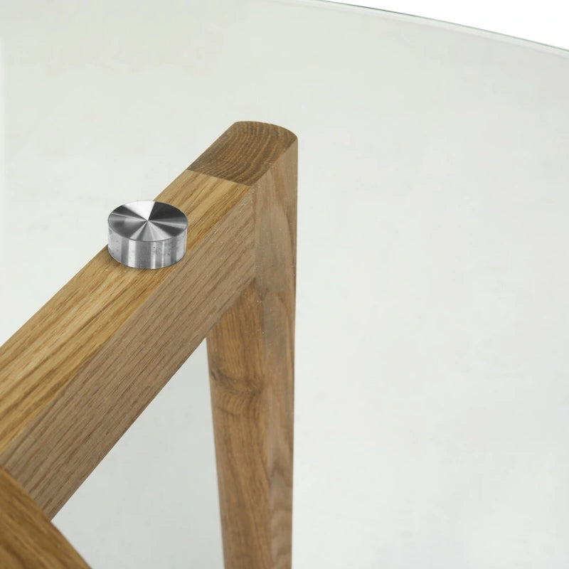 Table basse ronde en verre style milieu de siècle Rachelle SAFAVIEH - 35,4 x 35,4 x 17,7 - 35Px35Px18H