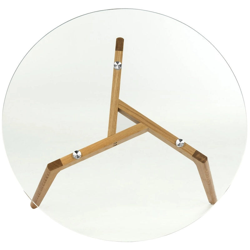 Table basse ronde en verre style milieu de siècle Rachelle SAFAVIEH - 35,4 x 35,4 x 17,7 - 35Px35Px18H